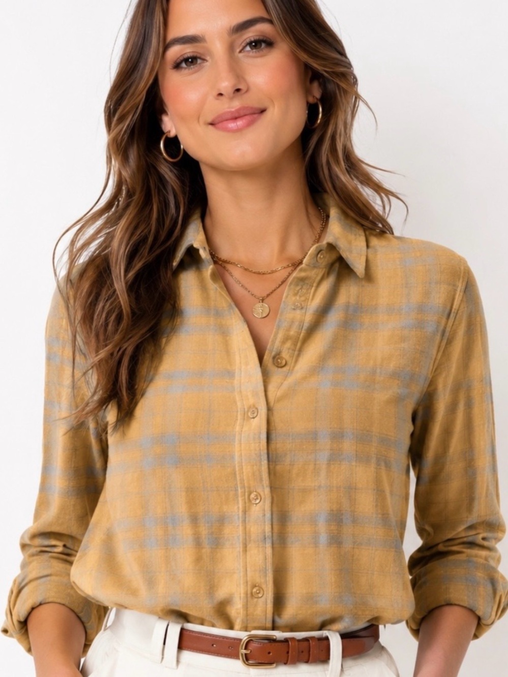 Wildfang Yellow Plaid Button-Down Shirt